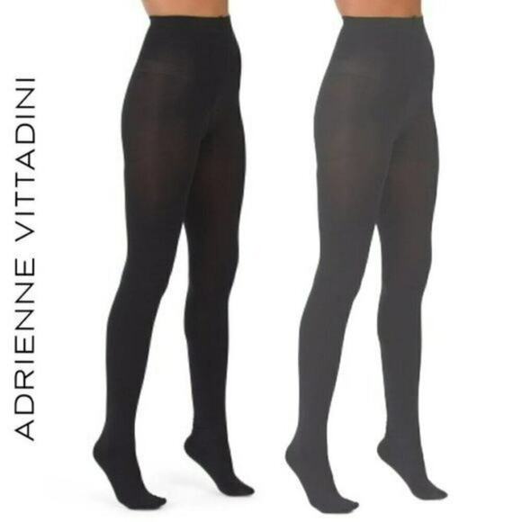 New ADRIENNE VITTADINI Women's 2-Pk Basic Microfiber Footed Tights - Picture 1 of 6